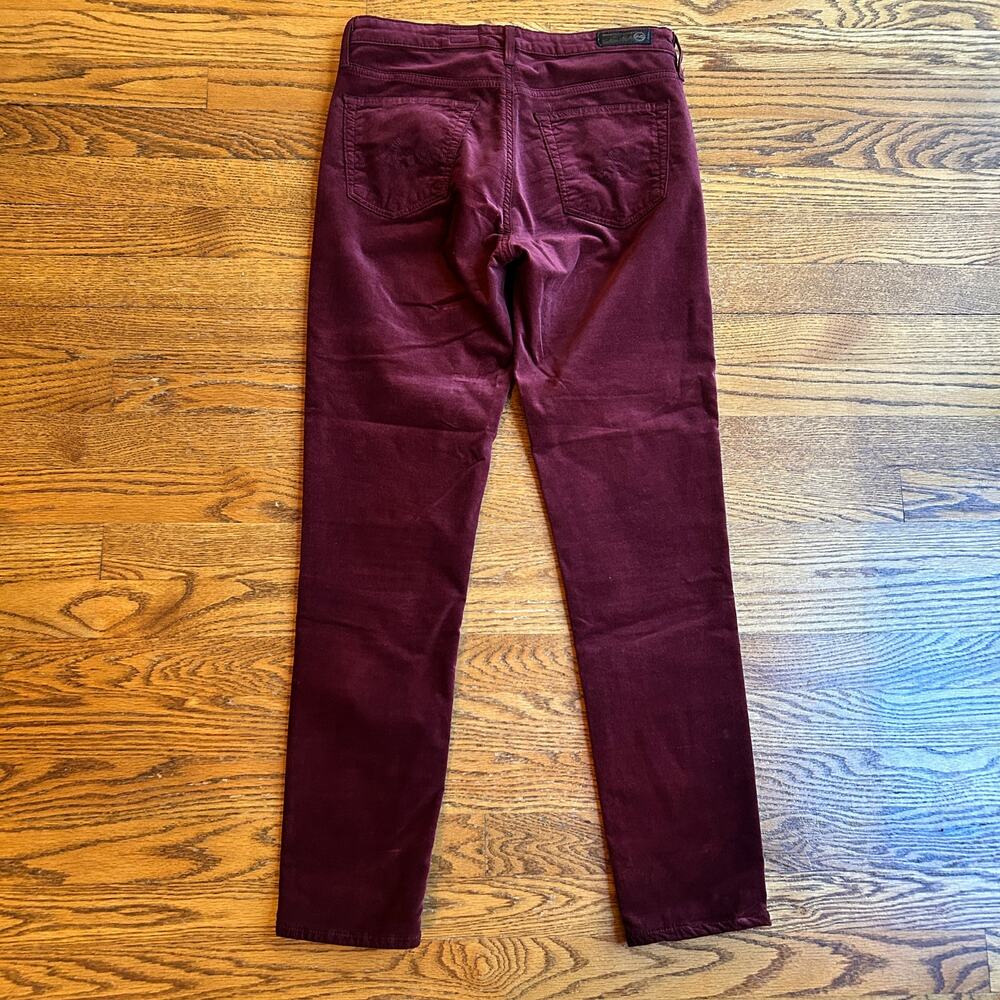 AG Adriano Goldschmied The Stevie Ankle Burgundy Wine Slim Straight 27R - Picture 9 of 10
